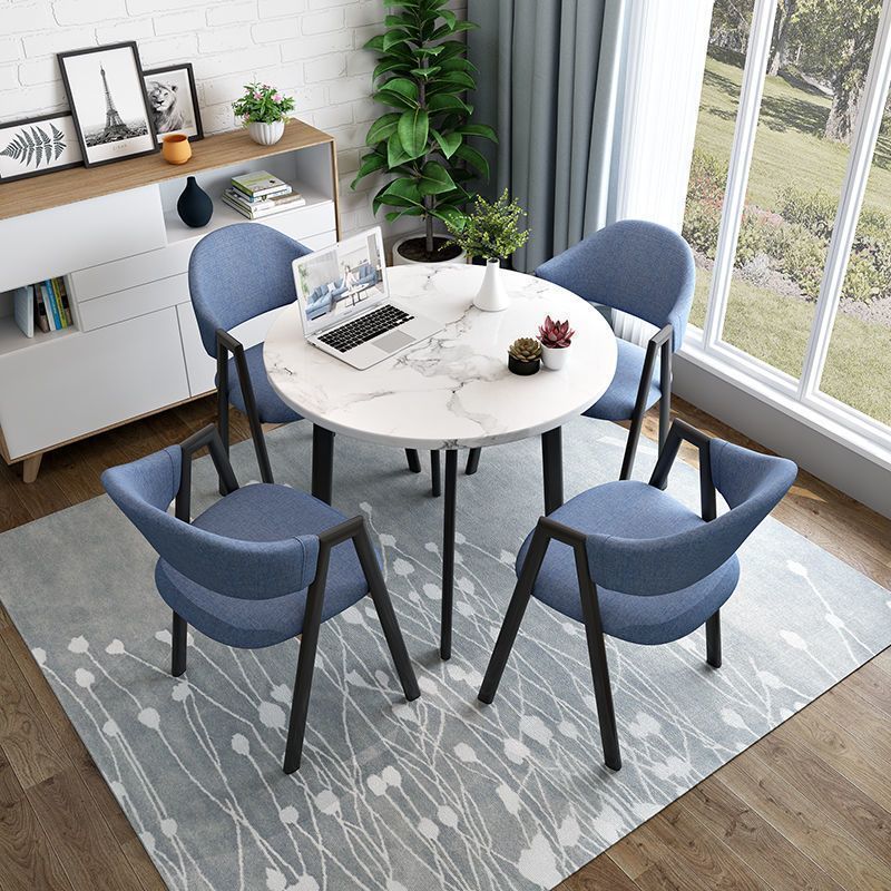 Nordic light luxury negotiation table and chair combination sales department modern casual milk tea shop dining table small apartment round table for home