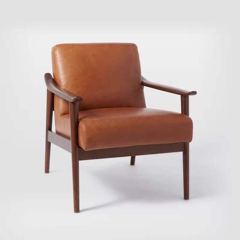 Single sofa chair for home scandinavian solid wood casual modern small apartment living room balcony casual chair designer single chair