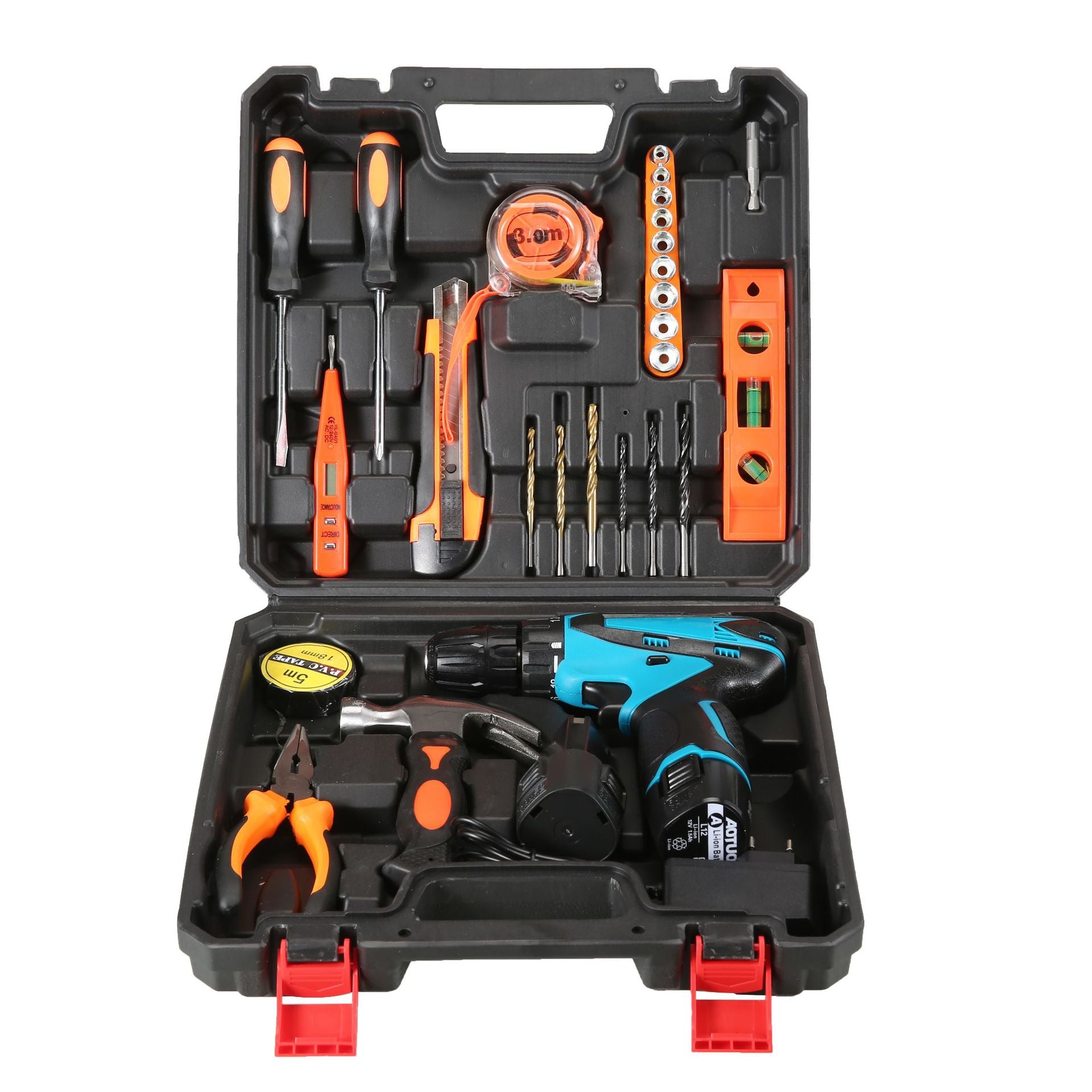 Cross-border charging drill 12V electric screwdriver screwdriver, lithium electric drill power tools, direct charging hand drill package