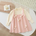 Girls' knit sweater dress - new autumn/winter  collection - handmade floral knit dress - sweet and stylish little girl's dress