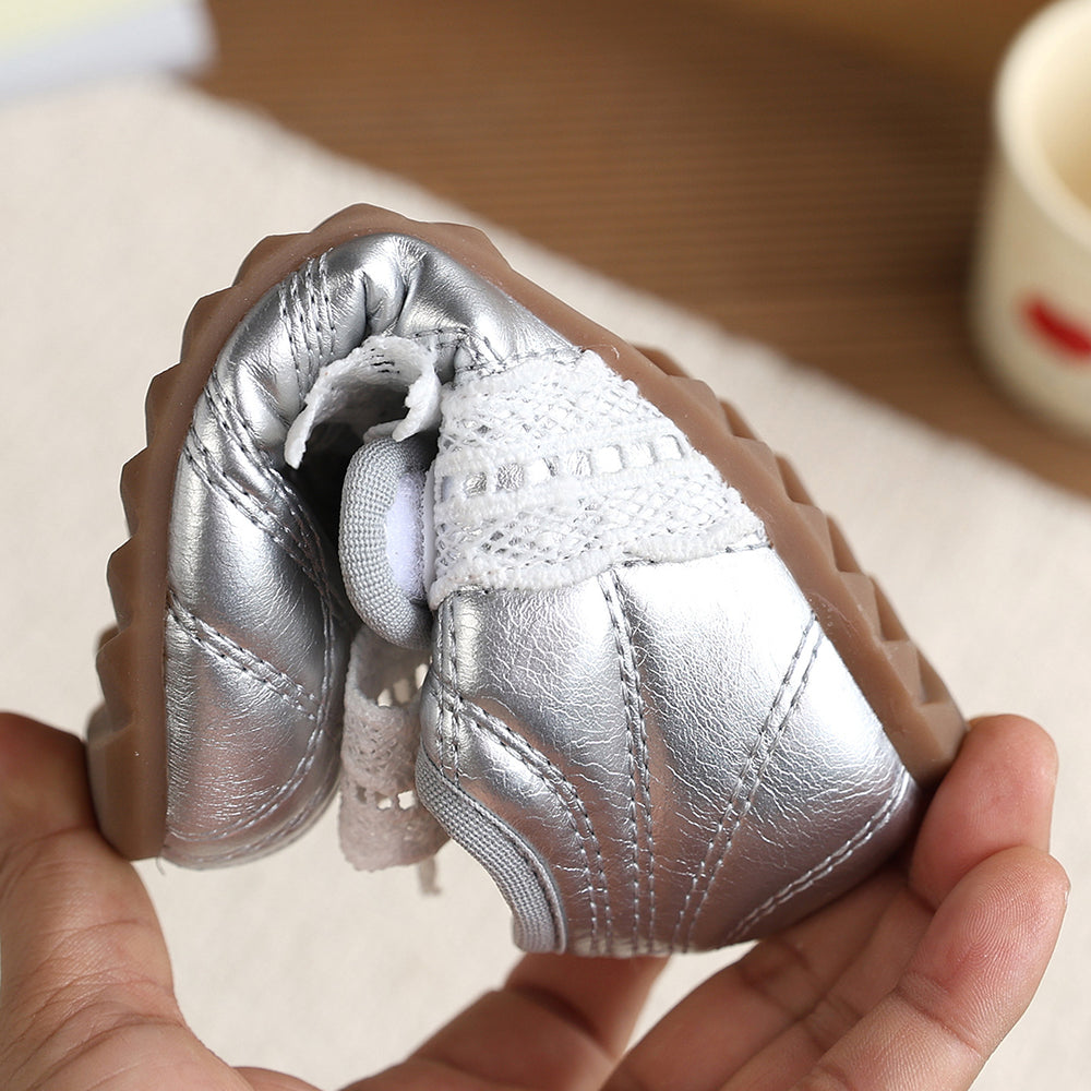 Vancahao girls' leather shoes -  spring/autumn collection: stylish lace-up bow princess shoes for kids, soft sole single shoes for students