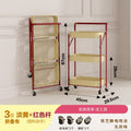 All-carbon steel foldable, no-assembly storage cart - mobile trolley for bathroom, kitchen, and snack storage