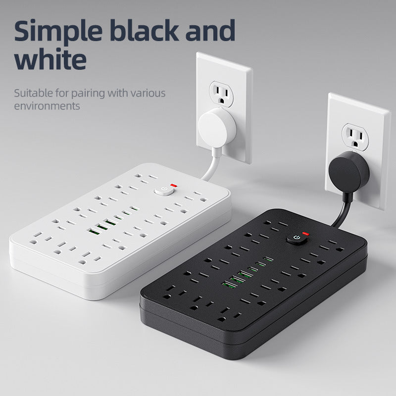 110v power strip extension cord with overload protection, usb charging outlet, us/canada/mexico standard, pd socket, taiwan version