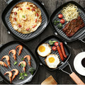 Household outdoor steak frying pan medical stone foldablethickenedstripesflats pot non-stick pan fried egg multifunctional pot