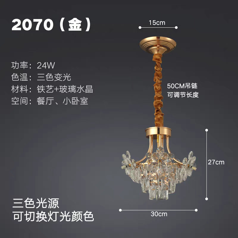 European-style light luxury american crystal small ceiling light for living room, hallway, corridor, entryway, balcony - minimalist modern indoor pendant light