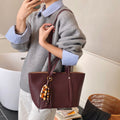 retro bag women's new arrivalfall and winter atmosphere large capacity bucket bag classy sense accessible luxury mother-in-law shoulder bag