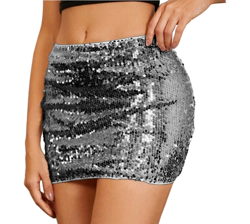 cross-border  women's solid color sequin sparkly sexy mini dress party dress bodycon skirt