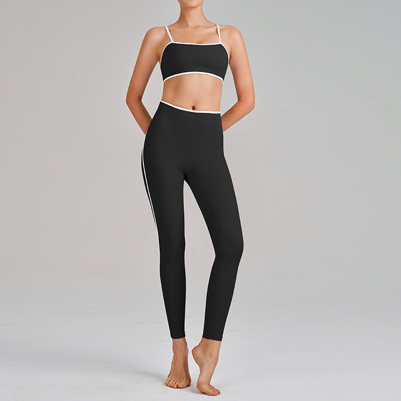 new arrival yoga clothes high waist hip lift tummy control slimming look sling beautiful back running sports intimates bra suit for women