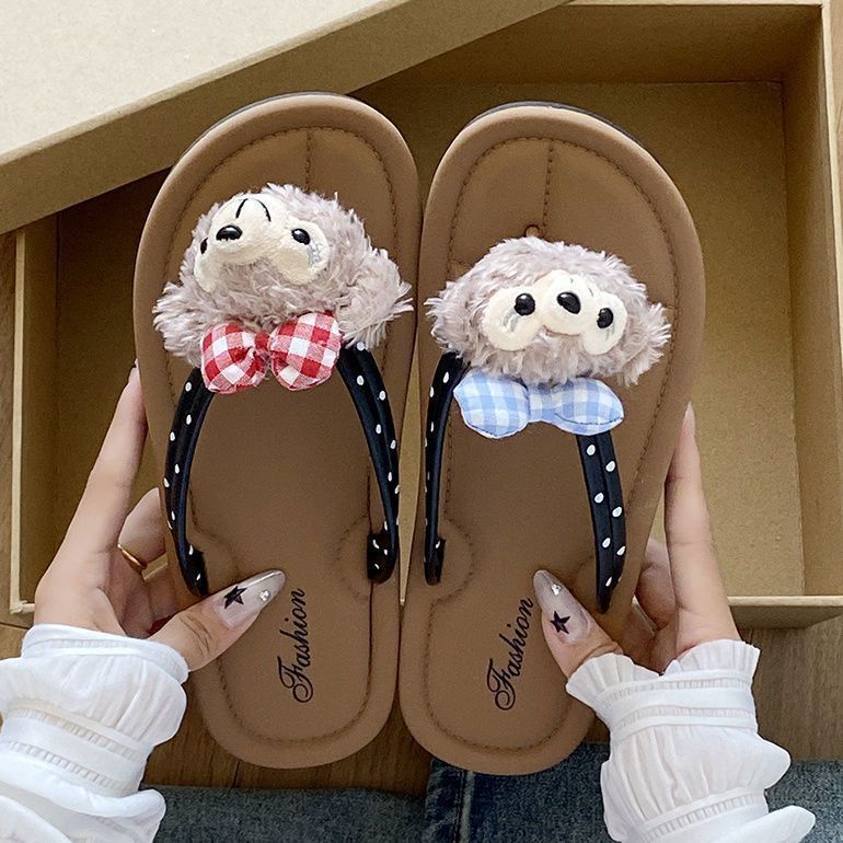 Cartoon cute flip-flops women's summer outdoor wear soft sole fashion 2024 new versatile popular instagram sandals