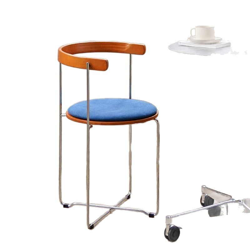 Retro scandinavian foldable chair small apartment for homesolid wood dining chair chair casual modern restaurant casual back chair