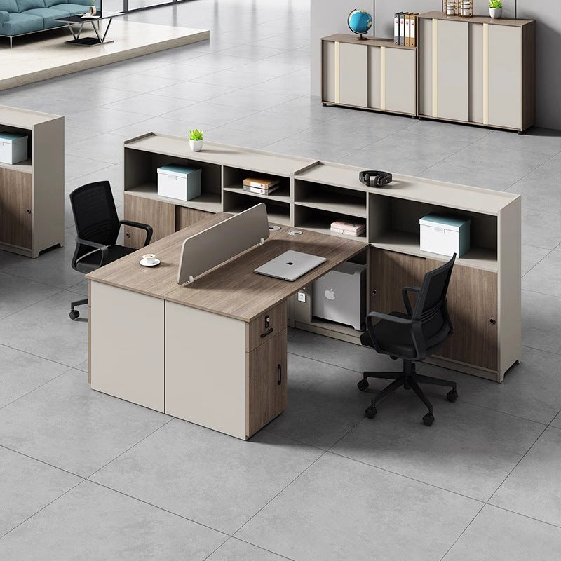 Saint li screen desk and chair combination - employee office workstation desk with card seat - financial office desk