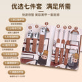 Cartoon stainless steel angled edge nail clipper set - 7 piece manicure & pedicure tool kit