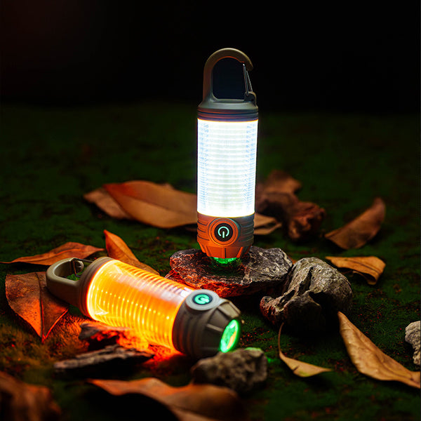 New multifunctional outdoor camping light, portable strong light flashlight, rechargeable mini retro camping ambient light