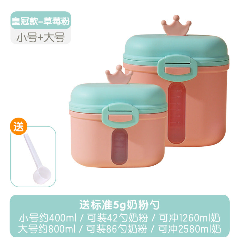 Baby double-layer formula dispenser, portable rice cereal storage container, airtight moisture-proof divided compartment dispenser, baby supplies