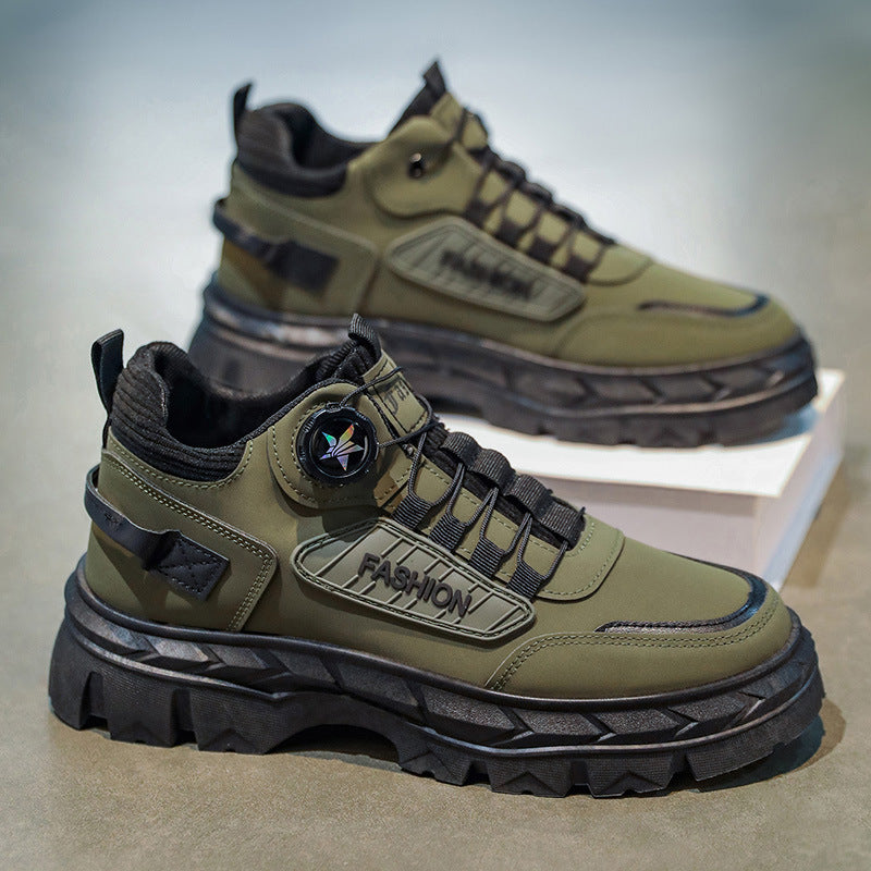 Martin boots autumn 2025 new men's shoes trendy versatile waterproof non-slip swivel buckle high-top work boots hot seller