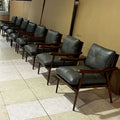 Black walnut color white ash single sofa chair designer modern living room scandinavian casual genuine leather solid wood chair