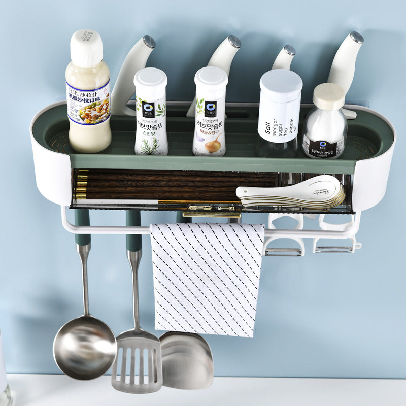 Xinle kitchen rack non-punching wall-mounted household seasoning storage tool hanger multi-functional storage rack