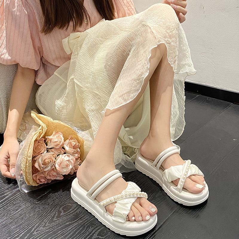 2025 new korean style platform slides - women's summer everyday versatile anti-slip & anti-odor comfort slippers