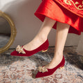 Toasting shoes red wedding shoes for women 2024 new arrival chinoiserie xiuhe suit bridal shoes can be worn by pregnant women with low heels and not tiring feet