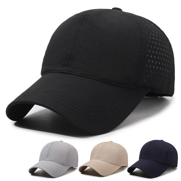 Punching breathable mesh cap soft top sunscreen baseball cap big head circumference outdoor punching quick-drying waterproof cap wholesale