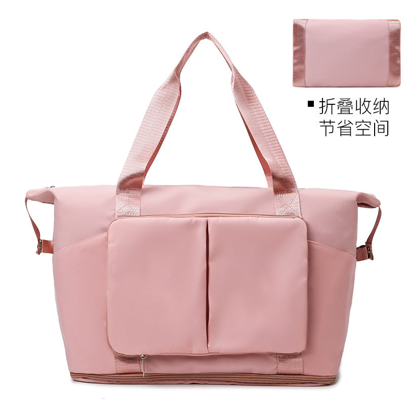 Portable folding sports fitness bag dry and wet separation short-distance travel bag men and women expandable moving luggage storage bag