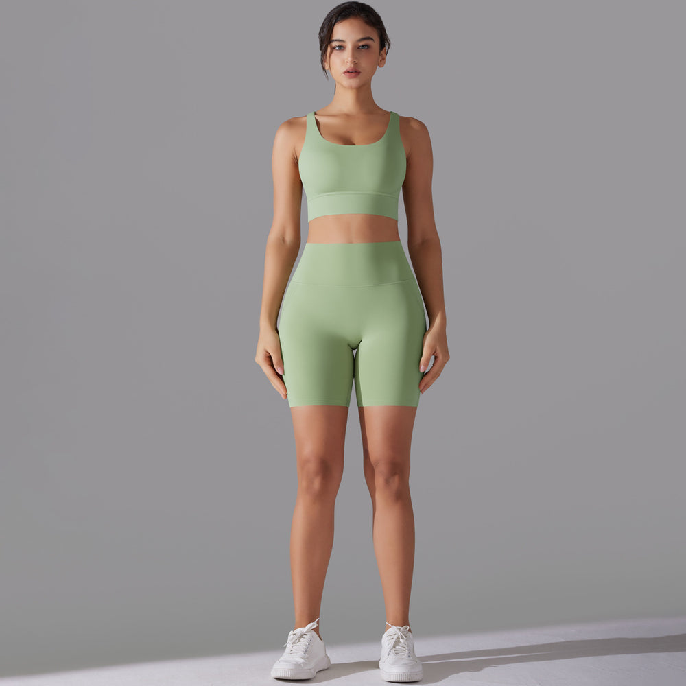New arrival free underwear three-quarter shorts yoga suit beautiful back cross sports intimates fitness yoga suit