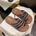 fashion wear-resistant flat sandals women's slippers comfortable rhinestone roman sandals female student beach slippers wholesale
