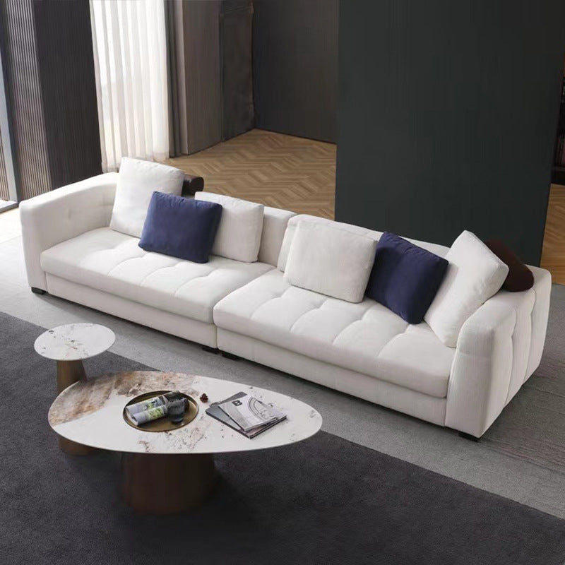 Italian normcore blazer sofa large and small apartment straight row three-seater cotton and linen fabric modern casual living room combination