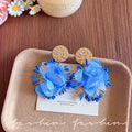 Vacation style exaggerated perm edge flower earrings for women niche styleclassy summer earrings unique stylish face small earrings