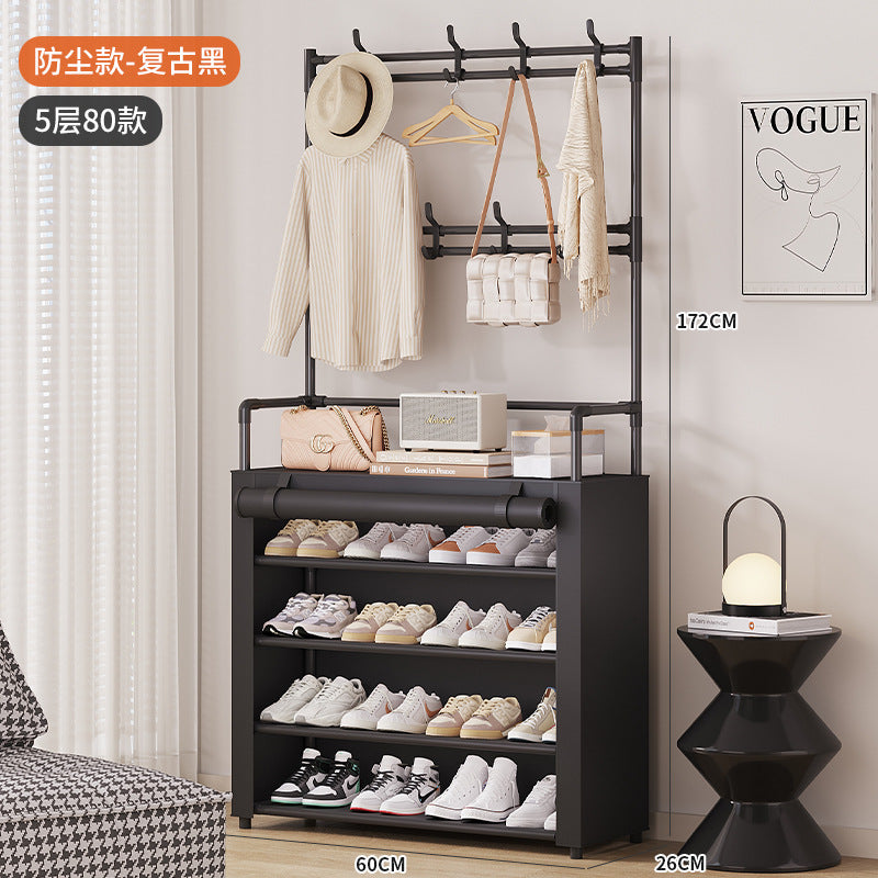 Shoe rack, multi-layer household entrance, dustproof, simple shelf, indoor storage, dormitory shoe cabinet against the wall