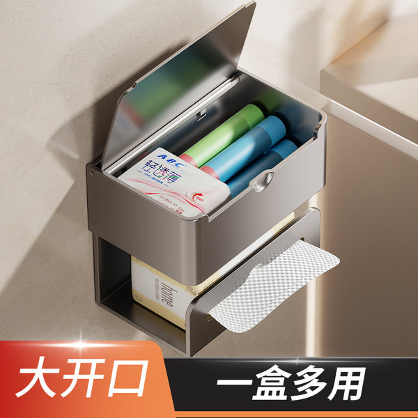 Toilet tissue box Toilet rack No punching Wall-mounted paper drawing Toilet paper placement box Toilet roll holder