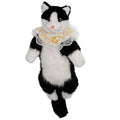 Handmade artificial cat doll backpack daisy gauze lace bell two soft cute cow cat stuffed bags