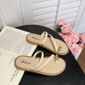 2024 new women's thong sandals - summer outdoor wear, fairy style, new flat anti-slip design, perfect with skirts, soft sole, single strap