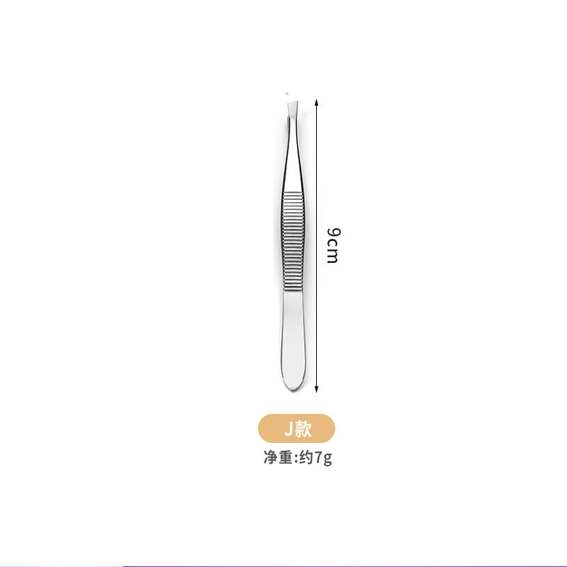 Manufacturer supplies flat mouth oblique mouth stainless steel eyebrow clip high precision eyebrow plucking tweezers beauty eyebrow trimming tool spot