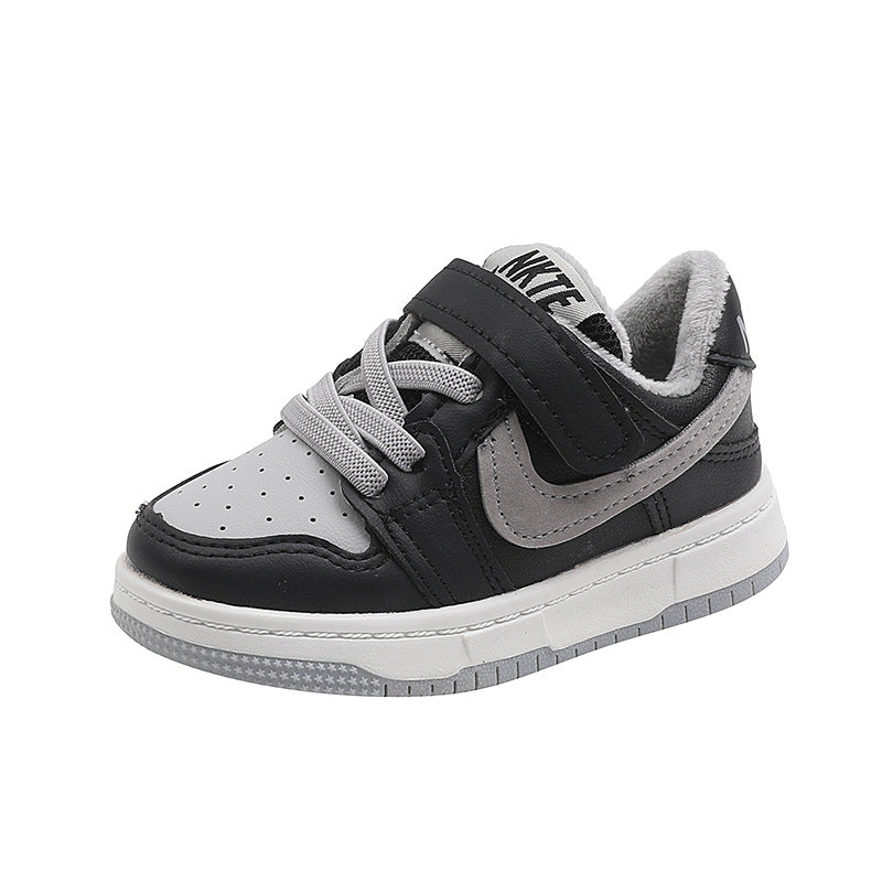Shadow gray kids' sneakers - autumn/winter  new collection - versatile mid-top sneakers for boys and girls (lightly padded)