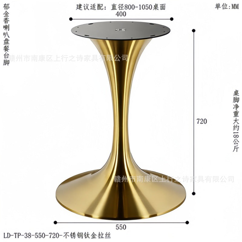 Tulip stainless steel hardware side table hotel b&b project customized light luxury living room corner table factory wholesale