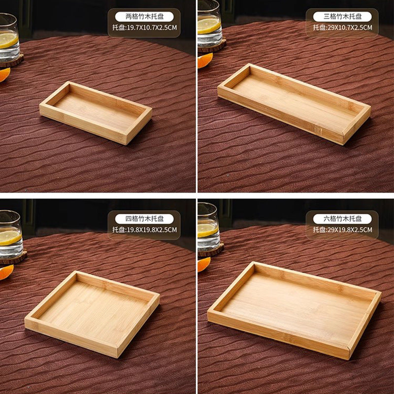 Bamboo and wood tray sets - available in sets of two, four, or six - japanese-style home use cups and plates, rectangular fruit platters, hotel and restaurant bbq dishes