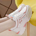 Dad shoes women's 2025 spring and autumn new breathable leather sports shoes women's k-styleeasiest for matchthick solecasual shoes running shoes