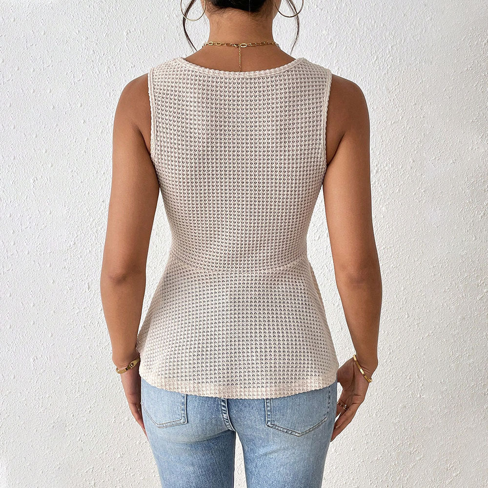 summer new arrival  women's fashion: chic & professional sleeveless v-neck t-shirt - slim fit, figure-flattering, and effortlessly elegant
