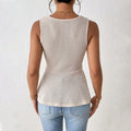 summer new arrival  women's fashion: chic & professional sleeveless v-neck t-shirt - slim fit, figure-flattering, and effortlessly elegant