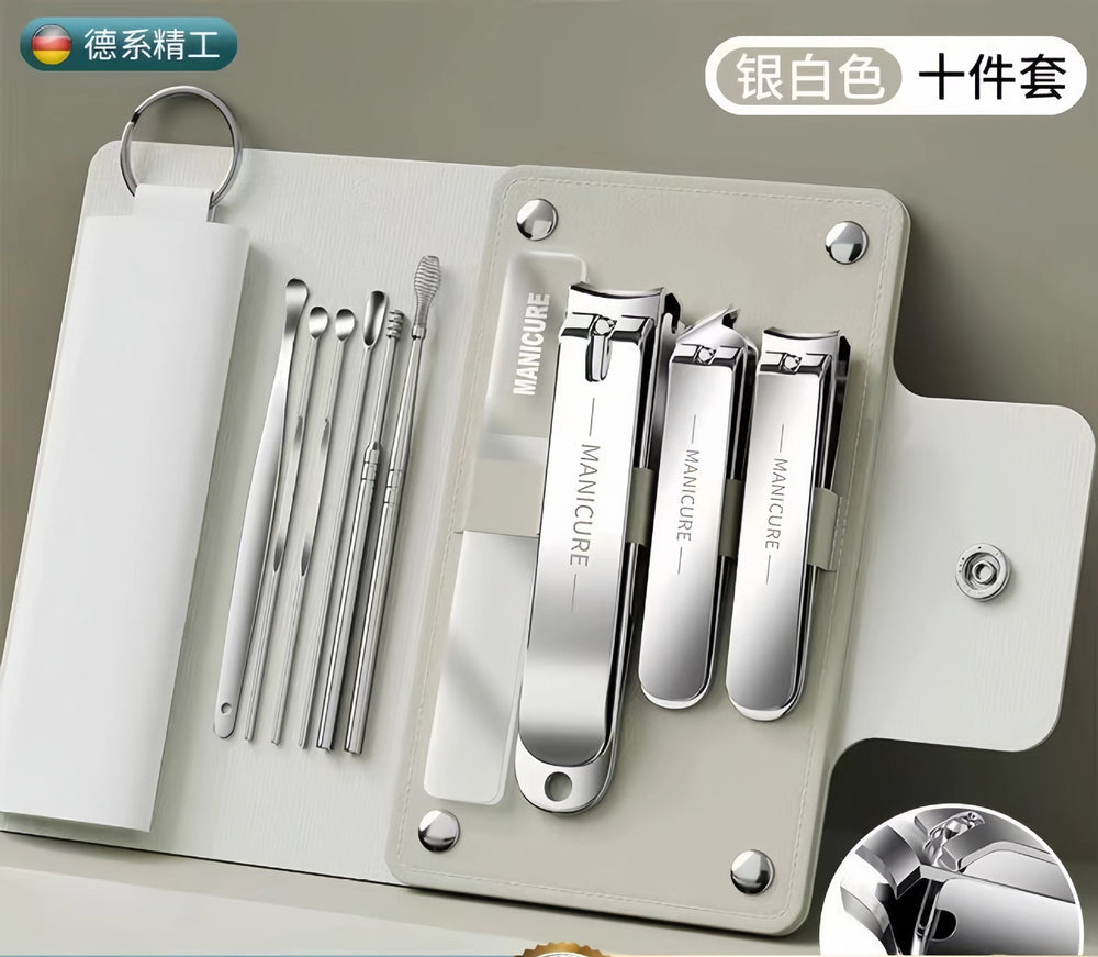 High-quality 20-piece carbon steel anti-splash nail clipper set - angled tip nail clippers for home grooming