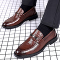 Leather shoes for men, business formal wear, casual men's live broadcast, spring new arrival british style work, korean style cross-border slip-on leather shoes