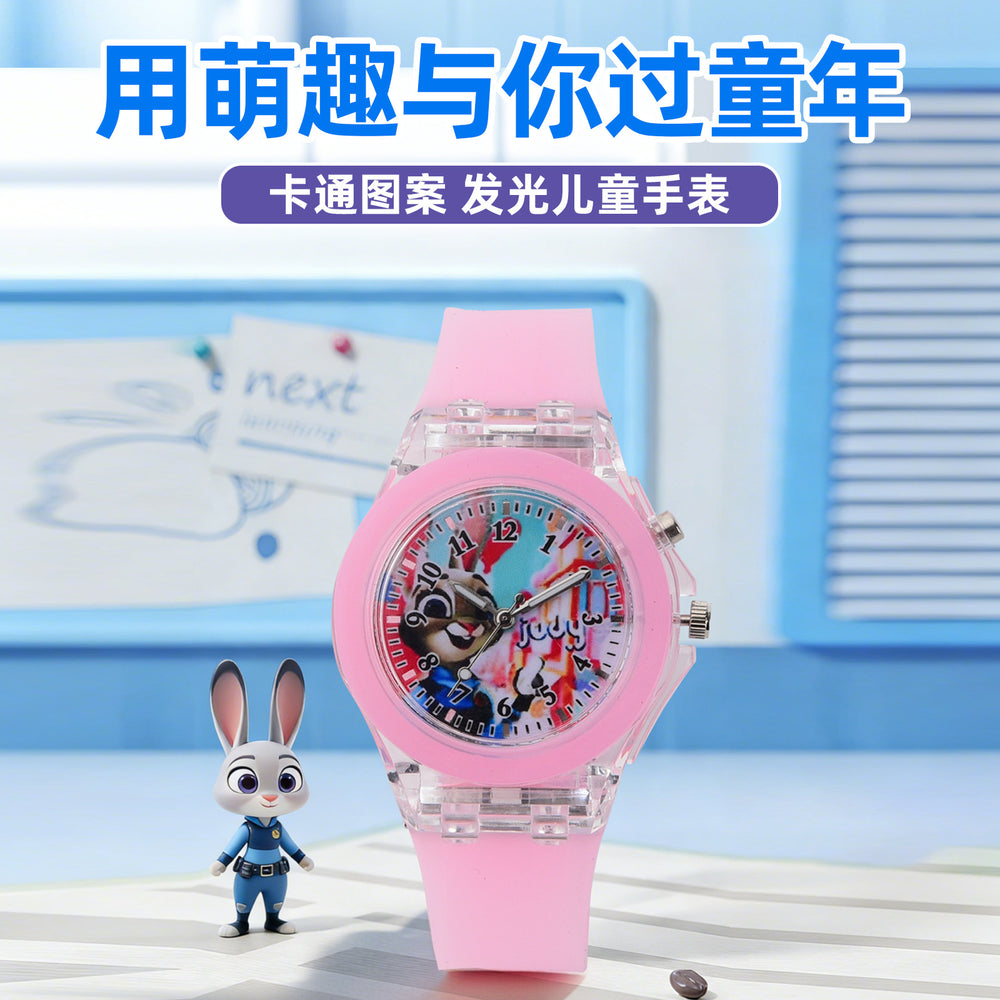 New zootopia 2 cartoon luminous watch - perfect gift for kindergarten and elementary school students - glow-in-the-dark toy analog watch