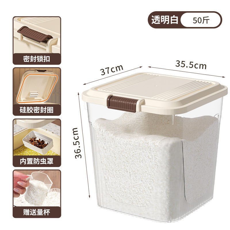 Storage tank for multigrain flour bucket 5kg 10kg Food grade rice tank Sealed insect-proof and moisture-proof 25kg Household rice bucket