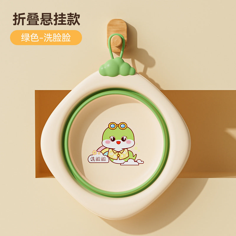 Newborn kids foldable wash basin, drop-resistant & high-temperature resistant, baby bath & bottom washing basin, home use, hangable, minimalist storage basin