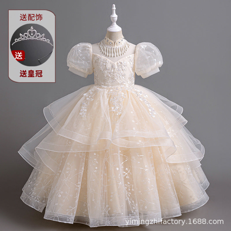 Yimingwei fashionnew arrivalgirl princess dress flower girl wedding kids tutu skirt baby girl baby first birthday dress