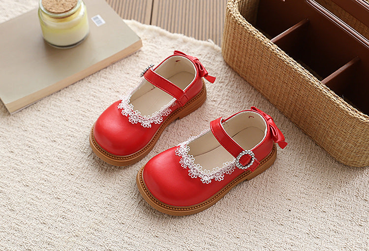 cross-border girls' princess shoes - new spring/autumn collection, chanel-inspired soft-soled flats for toddlers, kids' leather shoes, baby shoes