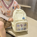 Junior high school and college student backpack, versatile and minimalist solid color backpack, large capacity detachable two-way diy trendy bag