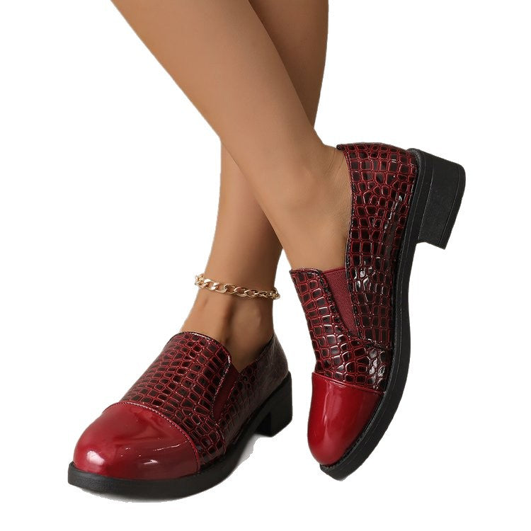 foreign trade leather shoes  spring new fashion cracked versatile small leather shoes loafers   dropshipping