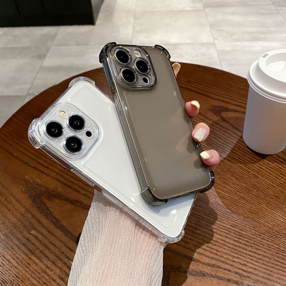 Suitable for iphone17promax anti-fall transparent space mobile phone case apple 1614 soft protective cover fine hole design